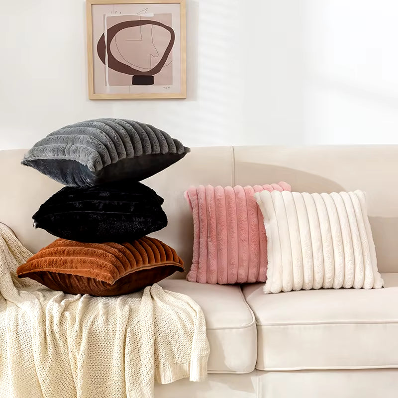 Soft Velvet & Corduroy Striped Cushion Covers